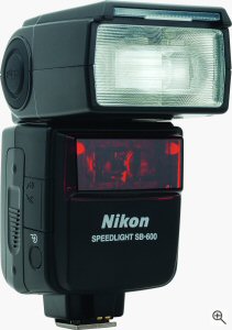 Nikon's SB-600 Speedlight. Courtesy of Nikon, with modifications by Michael R. Tomkins. Click for a bigger picture!