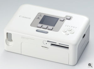 Canon's SELPHY CP720 digital camera. Courtesy of Canon, with modifications by Michael R. Tomkins. Click for a bigger picture!