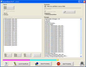 Image Trends' Sensor Kleen Pro application. Screenshot copyright (c) 2007, The Imaging Resource. All rights reserved.