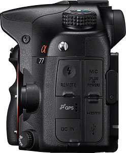 Sony's Alpha SLT-A77 Translucent Mirror camera. Image provided by Sony Electronics Inc. Click for a bigger picture!