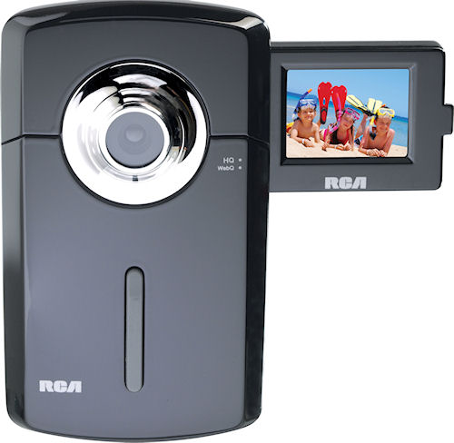 Audiovox's Small Wonder EZ1000 digital camcorder has an articulated LCD. Photo provided by Audiovox Corp. Click for a bigger picture!