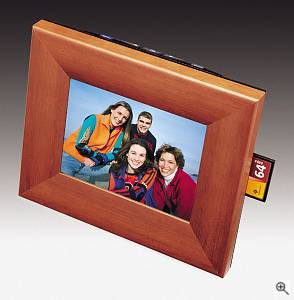 Kodak's Smart Picture Frame, front left quarter view.  Courtesy of Eastman Kodak Co. - click for a bigger picture!