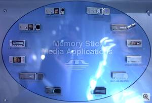 Sony's display showing 'Memory Stick Media Applications'. Courtesy of Juergen Specht - click for a bigger picture!