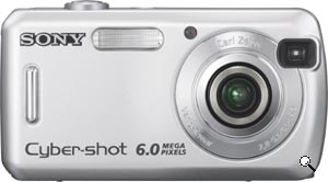 Sony's Cyber-shot DSC-S600 digital camera. Courtesy of Sony, with modifications by Michael R. Tomkins. Click for a bigger picture!