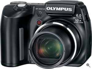 Olympus' SP-500 UltraZoom digital camera. Courtesy of Olympus, with modifications by Michael R. Tomkins. Click for a bigger picture!