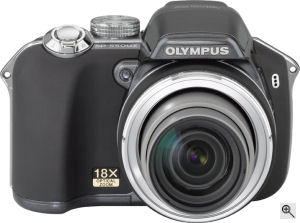 Olympus' SP-550 UltraZoom digital camera. Courtesy of Olympus, with modifications by Michael R. Tomkins. Click for a bigger picture!