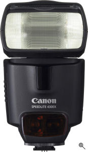 Canon's Speedlite 430EX flash strobe. Courtesy of Canon, with modifications by Michael R. Tomkins. Click for a bigger picture!