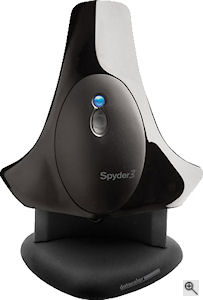 Datacolor's Spyder3. Courtesy of Datacolor, with modifications by Michael R. Tomkins. Click for a bigger picture!