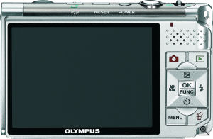 Olympus' Stylus 730 digital camera. Courtesy of Olympus, with modifications by Michael R. Tomkins. Click for a bigger picture!