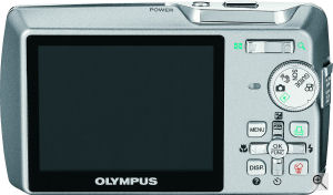 Olympus' Stylus 740 digital camera. Courtesy of Olympus, with modifications by Michael R. Tomkins. Click for a bigger picture!