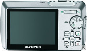 Olympus' Stylus 750 digital camera. Courtesy of Olympus, with modifications by Michael R. Tomkins. Click for a bigger picture!