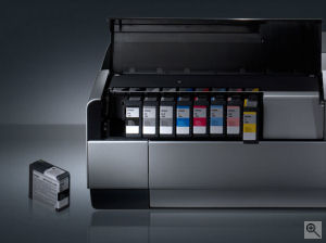Epson's Stylus Pro 3800 photo printers. Courtesy of Epson, with modifications by Michael R. Tomkins. Click for a bigger picture!