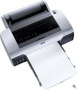 Epson's Stylus Pro 4000 printer. Courtesy of Sony, with modifications by Michael R. Tomkins. Click for a bigger picture!