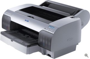 Epson's Stylus Pro 4000 printer. Courtesy of Sony, with modifications by Michael R. Tomkins. Click for a bigger picture!