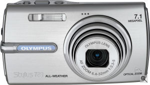 Olympus' Stylus 780 digital camera. Courtesy of Olympus, with modifications by Michael R. Tomkins. Click for a bigger picture!