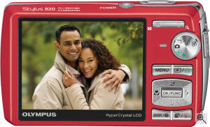 Olympus' Stylus 820 digital camera. Courtesy of Olympus, with modifications by Michael R. Tomkins. Click for a bigger picture!