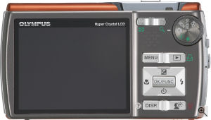 Olympus' Stylus 830 digital camera. Courtesy of Olympus, with modifications by Michael R. Tomkins. Click for a bigger picture!