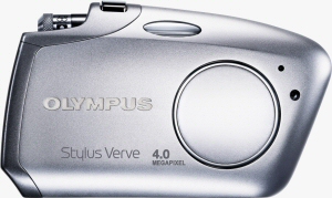Olympus' Stylus Verve digital camera. Courtesy of Olympus, with modifications by Michael R. Tomkins. Click for a bigger picture!