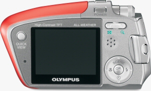 Olympus' Stylus Verve digital camera. Courtesy of Olympus, with modifications by Michael R. Tomkins. Click for a bigger picture!