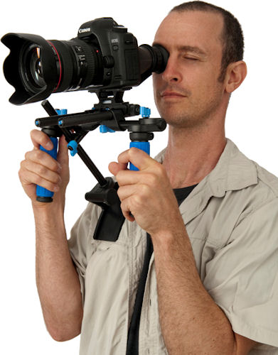 RedRock's theEvent DSLR rig in use. Photo provided by Redrock Micro.