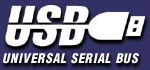 The USB 1.1 logo. Click here to visit the USB Implementers Forum website!