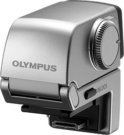 Olympus' VF-3 electronic viewfinder accessory. Image provided by Olympus Europe Holding GmbH. Click for a bigger picture!