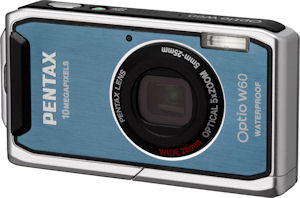 Pentax's Optio W60 digital camera. Courtesy of Pentax, with modifications by Michael R. Tomkins. Click for a bigger picture!