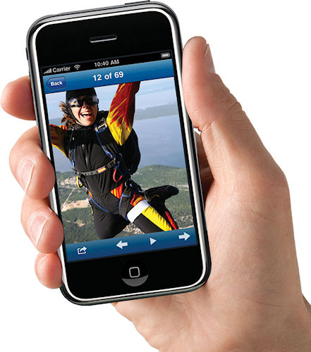 The WD Photos iPhone application in use. Photo provided by Western Digital Corp. Click for a bigger picture!