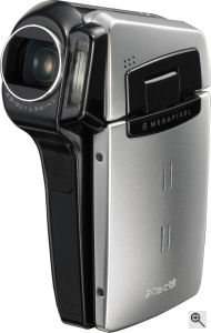 Sanyo's Xacti VPC-CG65 digital camera. Courtesy of Sanyo, with modifications by Michael R. Tomkins. Click for a bigger picture!