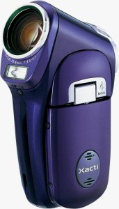 Sanyo's Xacti DMX-C4 digital cameracorder. Courtesy of Sanyo, with modifications by Michael R. Tomkins. Click for a bigger picture!