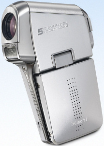 Sanyo's Xacti DMX-C5 digital camera. Courtesy of Sanyo, with modifications by Michael R. Tomkins. Click for a bigger picture!