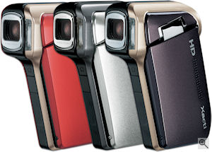 Sanyo's Xacti VPC-HD700 digital camera. Courtesy of Sanyo, with modifications by Michael R. Tomkins. Click for a bigger picture!