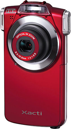 The European-market Xacti VPC-PD1, red version. Photo provided by Sanyo Sales & Marketing Europe GmbH. Click for a bigger picture!