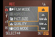 Panasonic L10 Menus