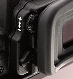 E3 Viewfinder diopter dial and shutter