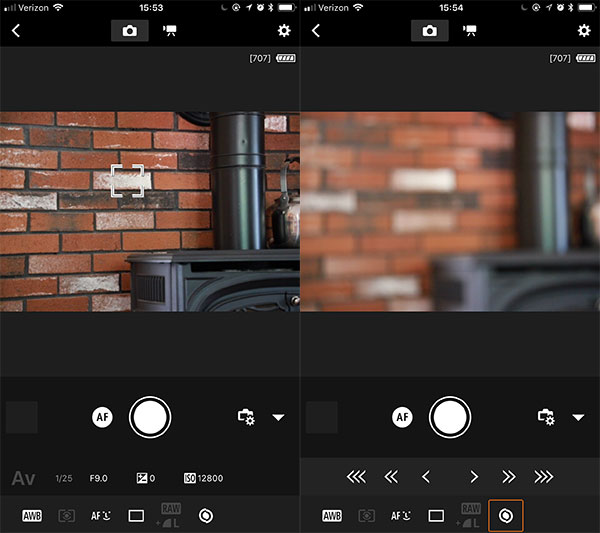 Canon 6D II Review: Field Test -- Wireless App Screenshots