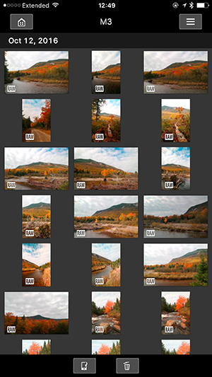 Canon M3 Field Test -- Wireless App Screenshot