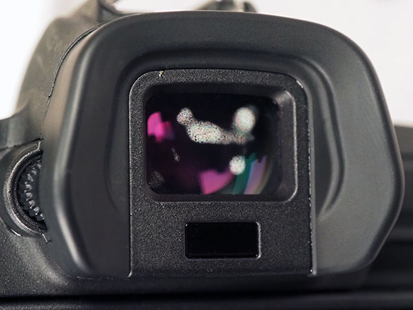 Canon EOS R Review -- close-up of viewfinder and eye sensor.