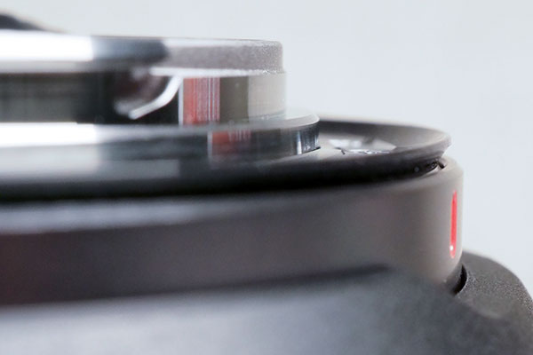 Canon EOS R Review -- close-up of lens flange showing gasket.
