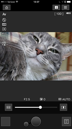 Canon G7X II Review: Field Test -- Wireless App Screenshot