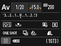 Canon SL1 review -- Quick Control System