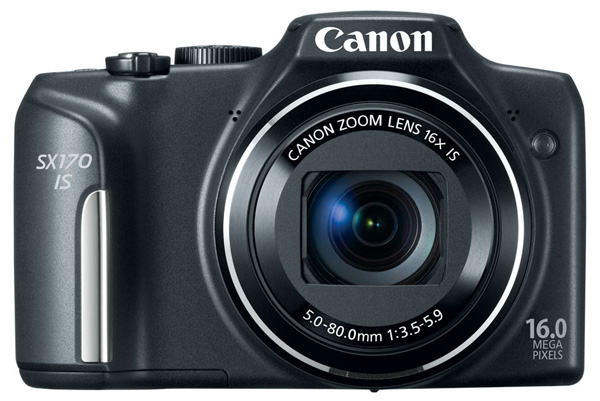 Canon SX170 Review -- Front view in black
