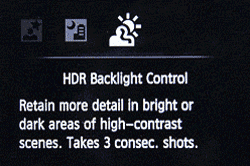 Canon T5i review -- HDR Backlight Control