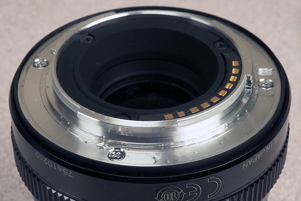 Canon EOS R Review -- close-up of camera body showing lens mount.