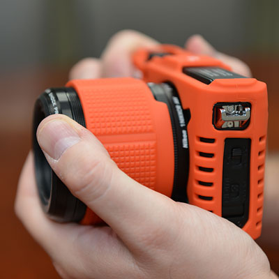 Nikon AW1 Review -- Left view in-hand