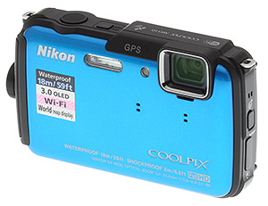 Nikon AW110 -- front left view