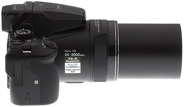 Nikon P900 Review - side view extended