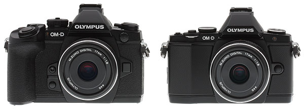 Olympus OM-D E-M1 review -- E-M1 vs E-M5 front view