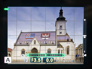 Olympus OM-D E-M1 review -- Level gauge display
