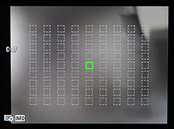 Olympus E-M10 Review -- AF targets screen shot
